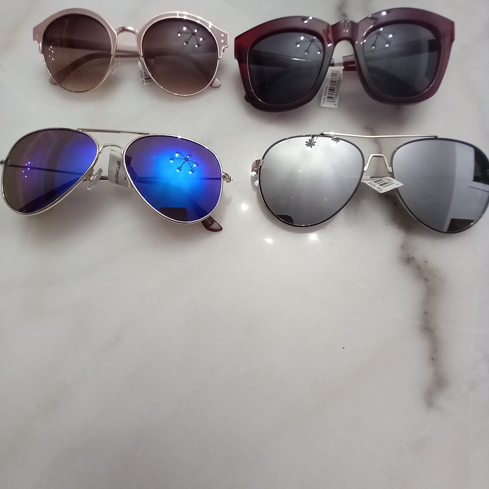 Stylish Sunglasses Set - Pink, Red, Blue, Silver